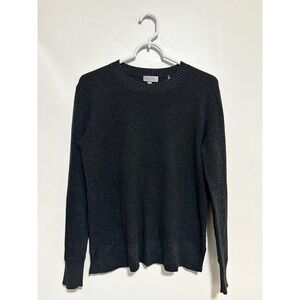 Kinross Cashmere Men's Charcoal Gray Crew Neck Long‎ Sleeve Sweater S/P